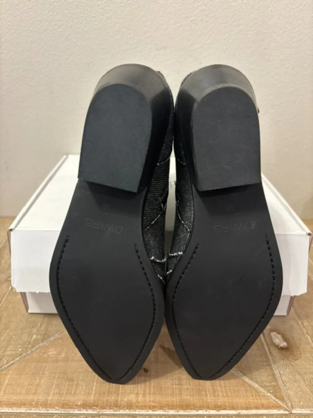 NEW DWRS Label Black Denim Western Ankle Booties EU 37 or 38 Made in Portugal